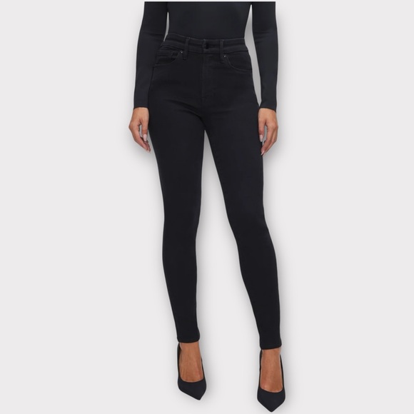 Good American Good Legs Black Skinny Jeans 0/25 High-Rise Stretch Sexy Comfy - Picture 1 of 9